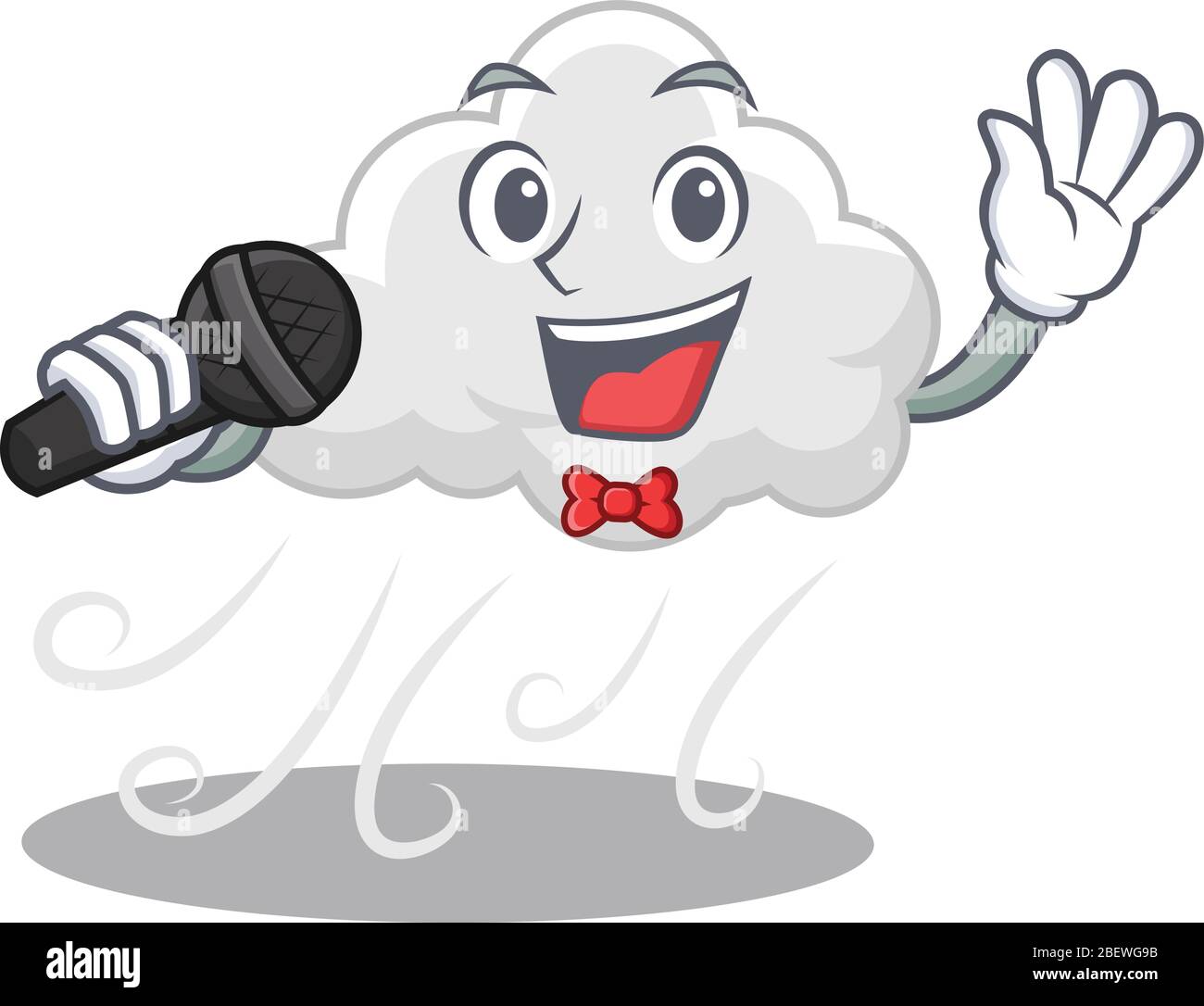 Talented singer of cloudy windy cartoon character holding a microphone  Stock Vector Image & Art - Alamy