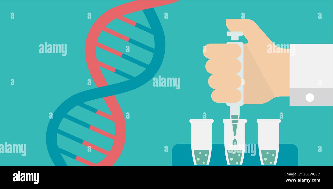 PCR (Polymerase chain reaction) test banner illustration / Novel coronavirus Stock Vector