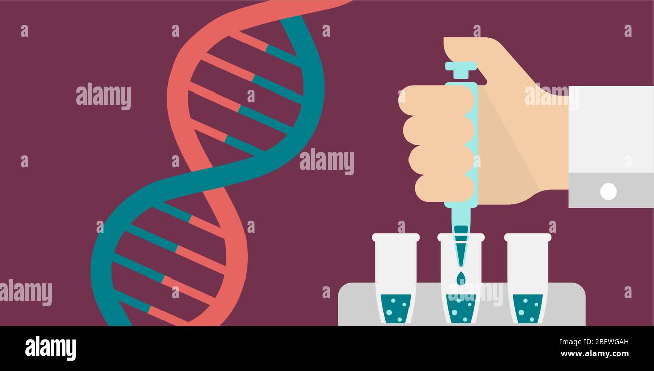 PCR (Polymerase chain reaction) test banner illustration / Novel coronavirus Stock Vector