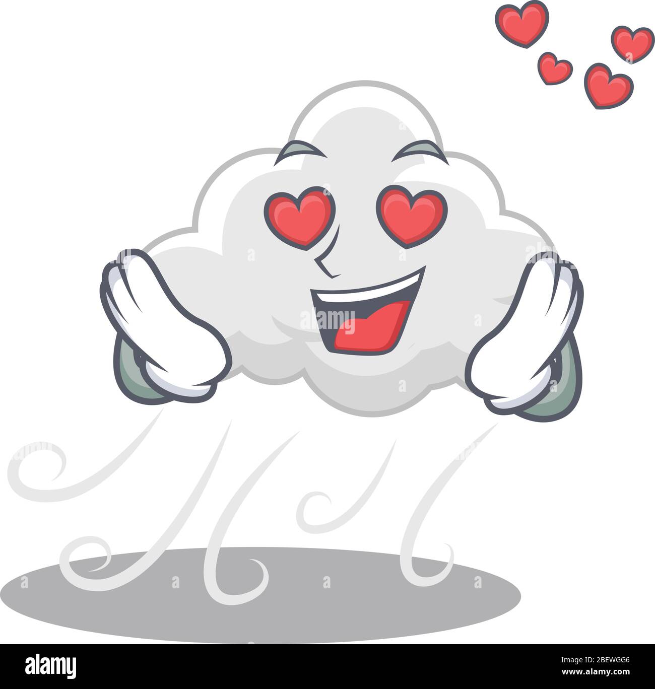 Cute cloudy windy cartoon character has a falling in love face Stock Vector  Image & Art - Alamy