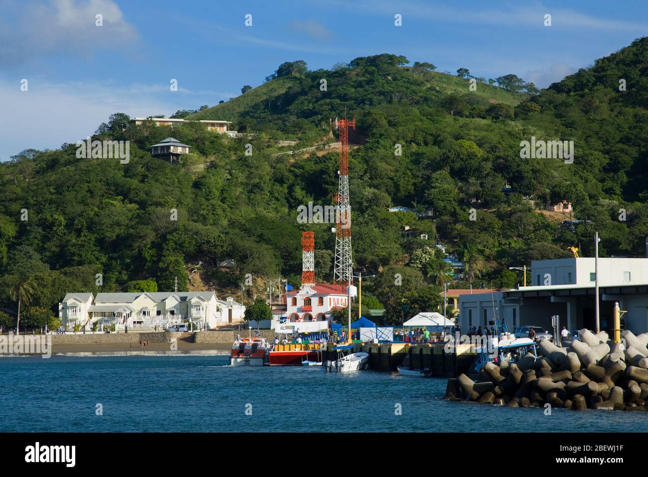 Commercial Port, San Juan Del Sur, Department of Rivas, Nicaragua, Central America Stock Photo