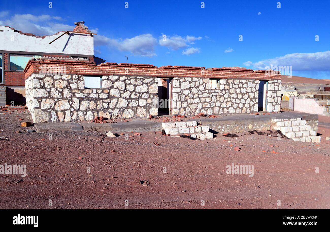 Remains of houses in the La Casualidad mine. Salta, Argentina Stock Photo