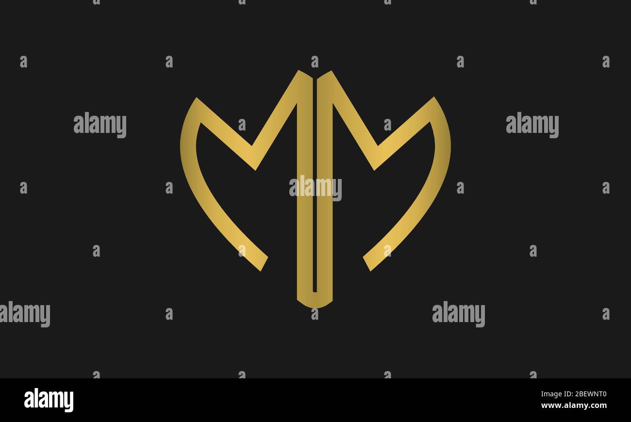 Heart Shaped Letter M or Letter MM Iconic Logo Design, logo design