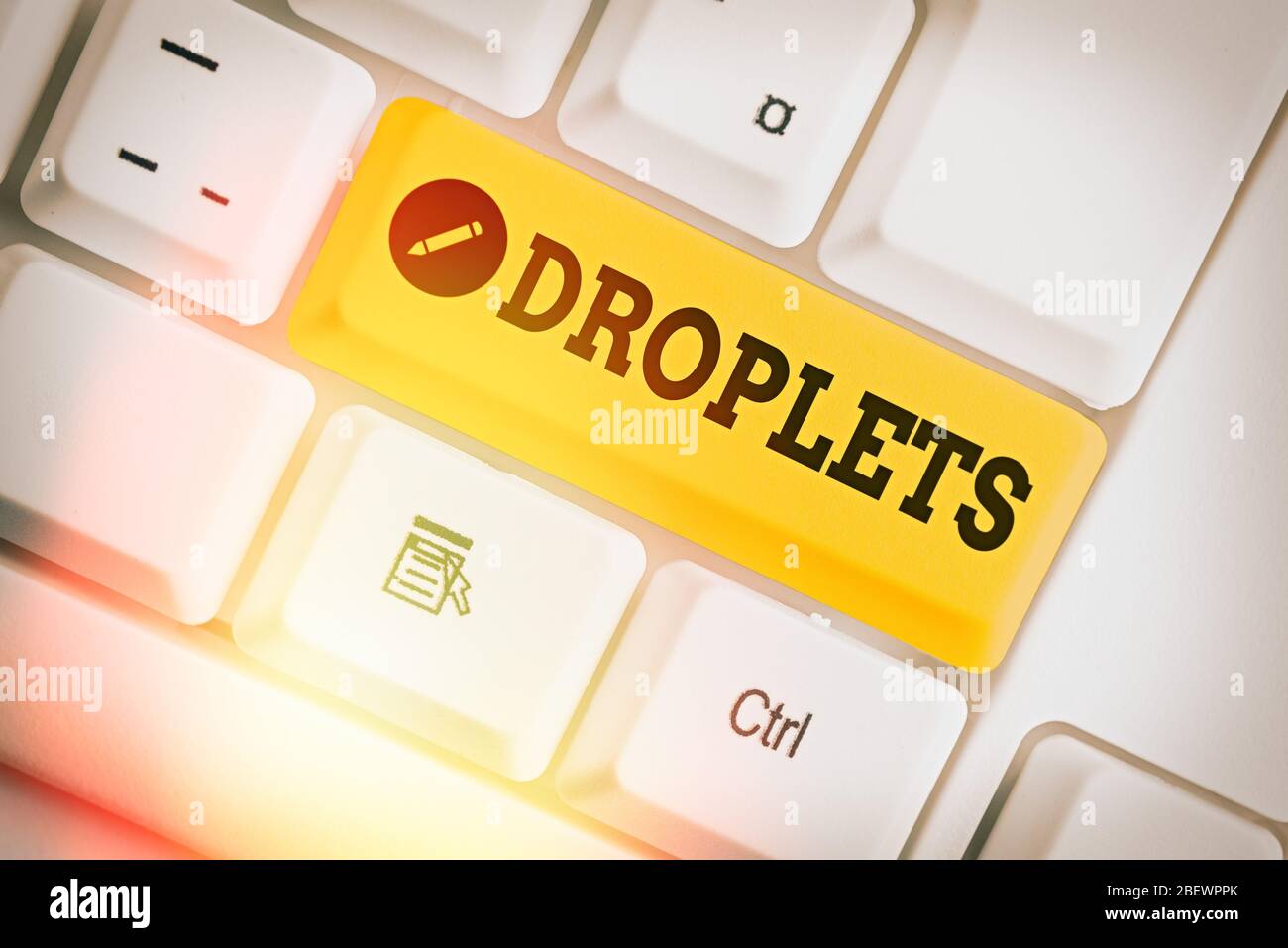 Conceptual hand writing showing Droplets. Concept meaning very small