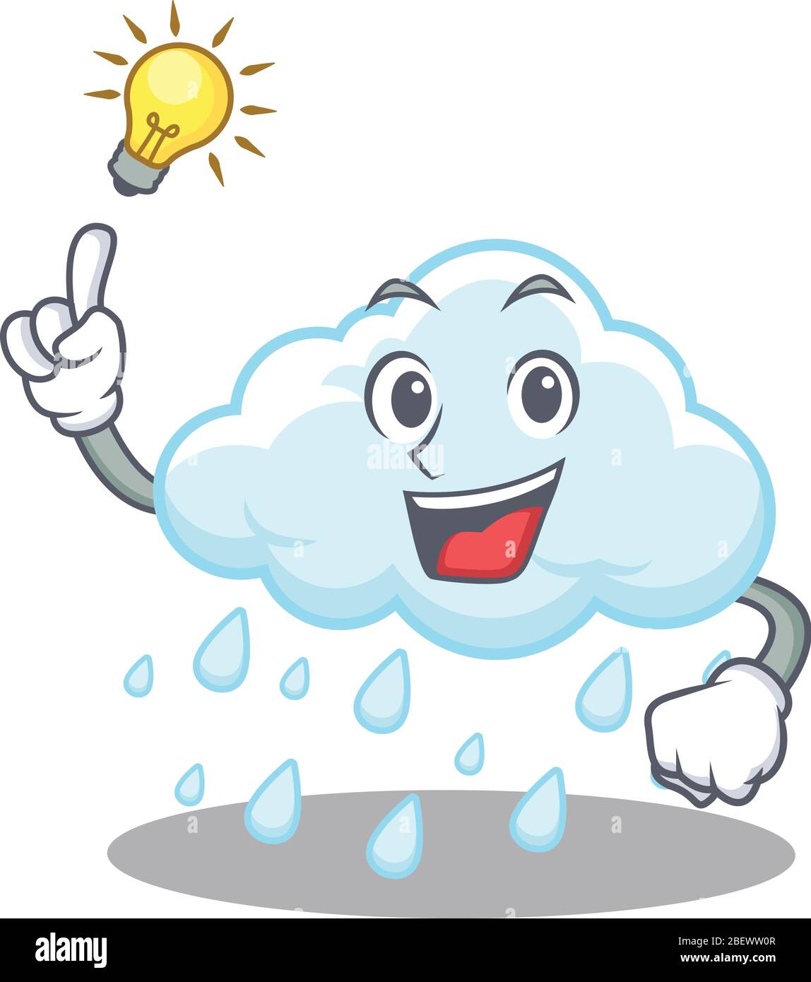 Mascot character design of cloudy rainy with has an idea smart gesture Stock Vector