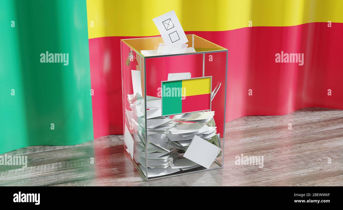 Benin - ballot box - voting, election concept - 3D illustration Stock