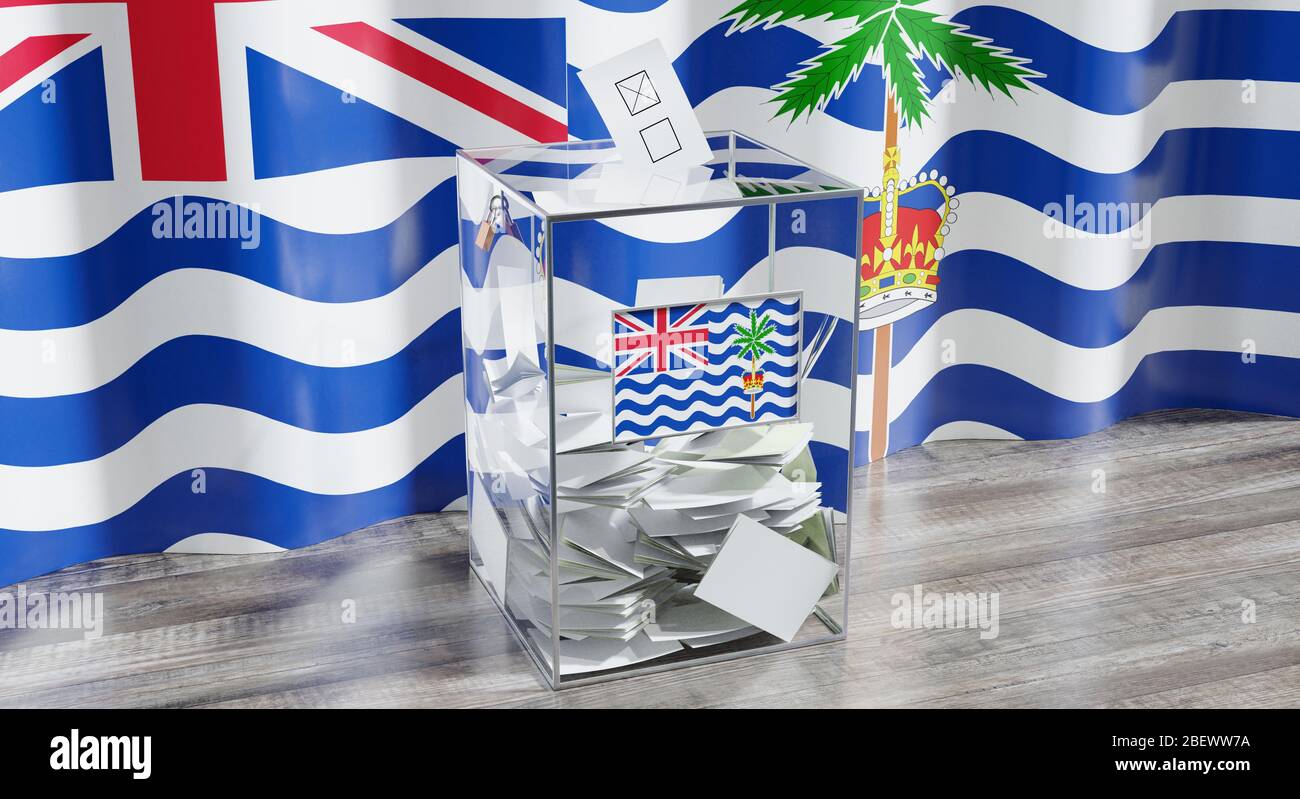 British Ocean Indian Territory - ballot box - voting, election concept - 3D illustration Stock Photo