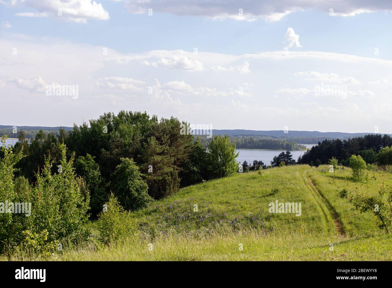 Tourism in Belarus. Braslav lakes national park scenery. Travel to Belarus Stock Photo