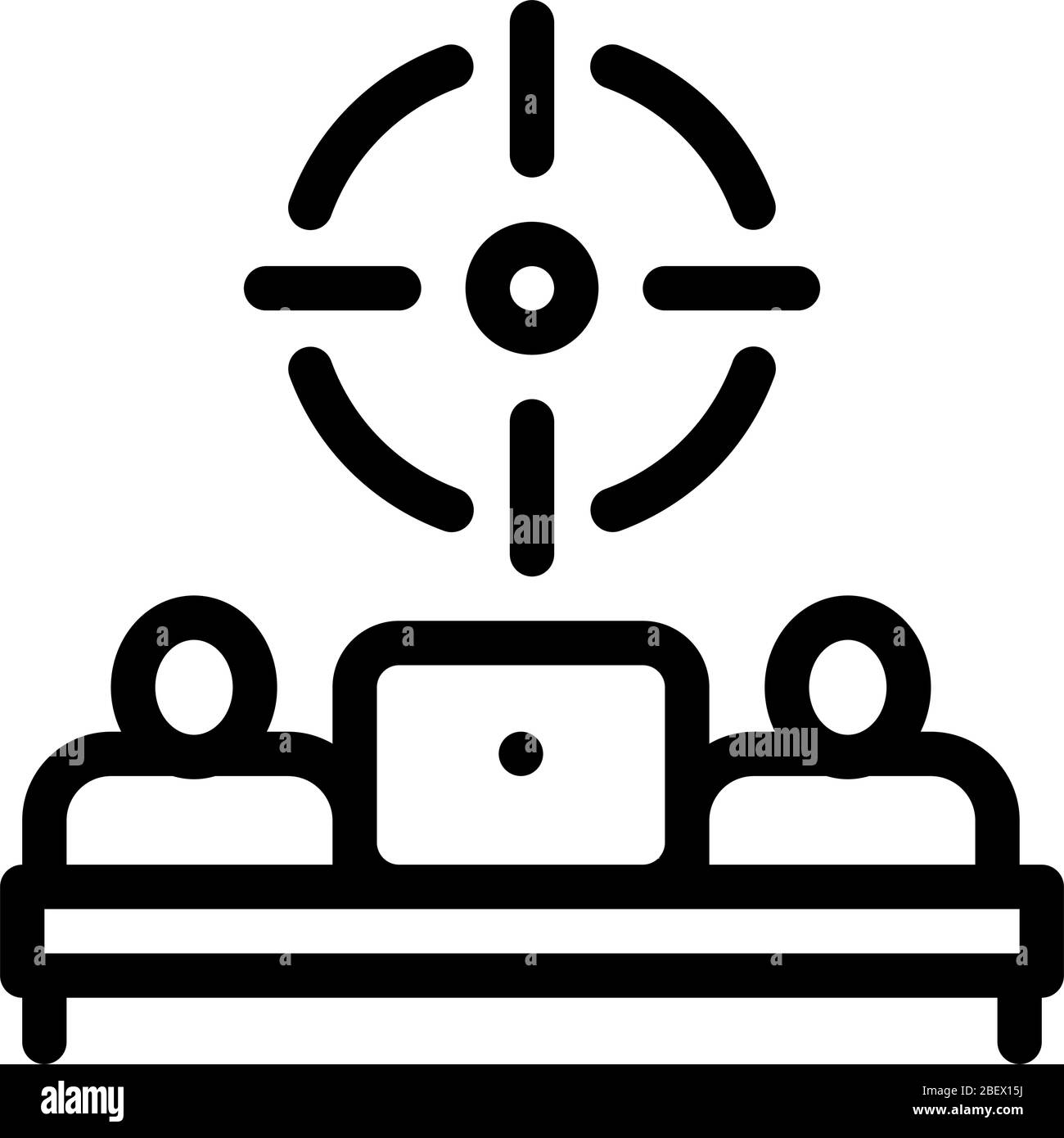 one goal for two people icon vector outline illustration Stock Vector ...