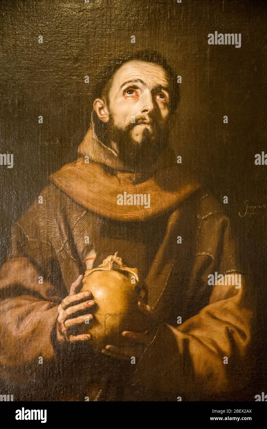 Portrait of Saint Francis in the Galleria Palatina in Pitti Palace in Florence Italy Stock Photo