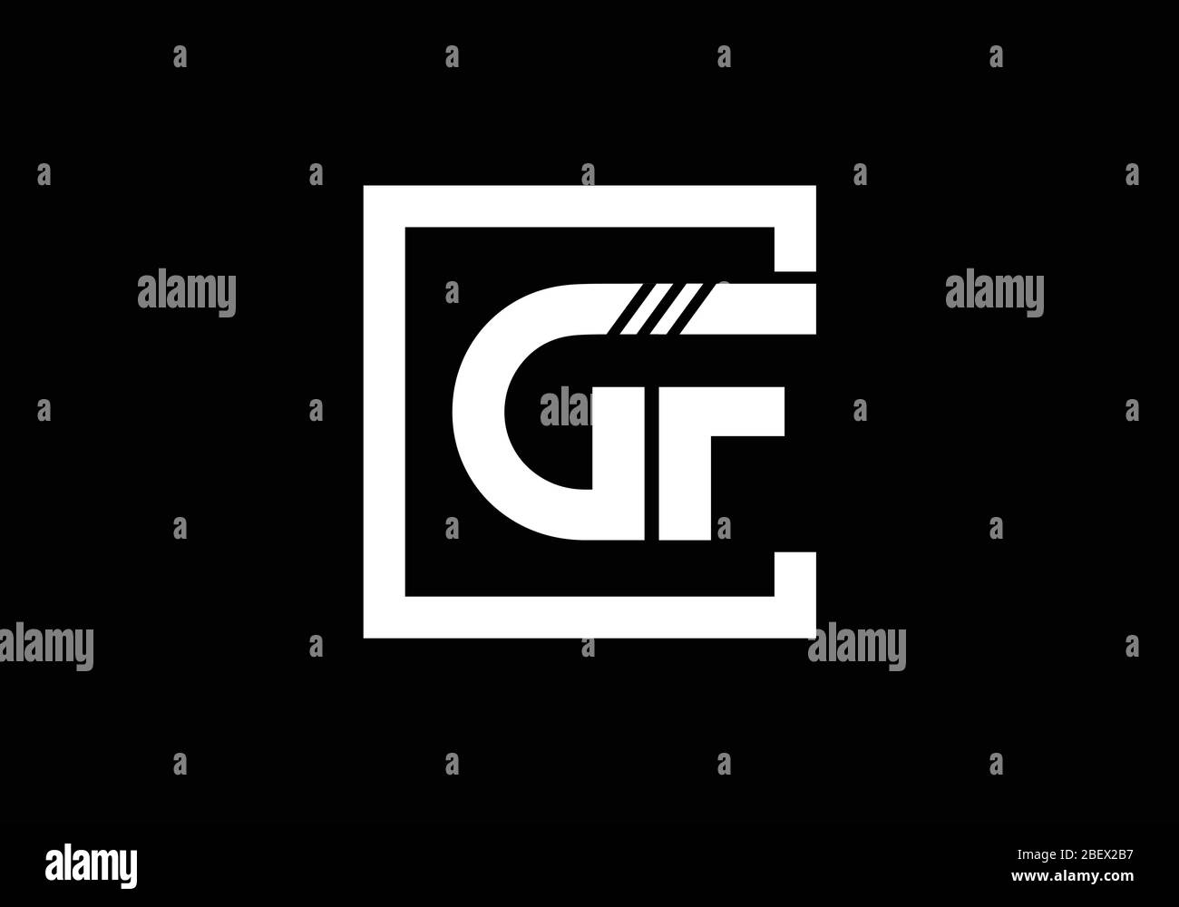 Initial Monogram Letter G F Logo Design Vector Template. GF Letter Logo Design Stock Vector