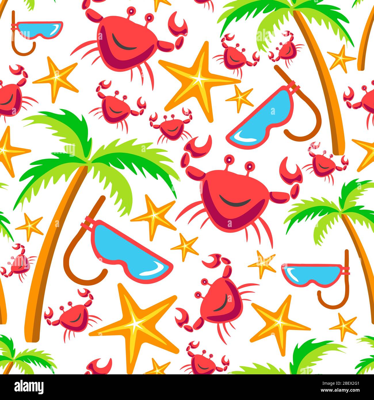 Summer plants and animals, tropical seamless pattern vector Stock Vector