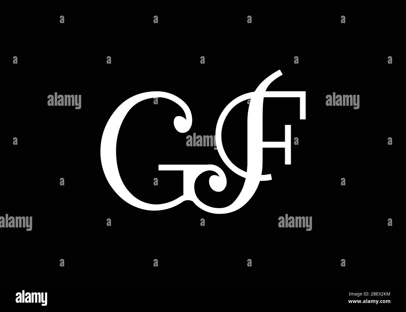 Initial Monogram Letter G F Logo Design Vector Template. GF Letter Logo Design Stock Vector
