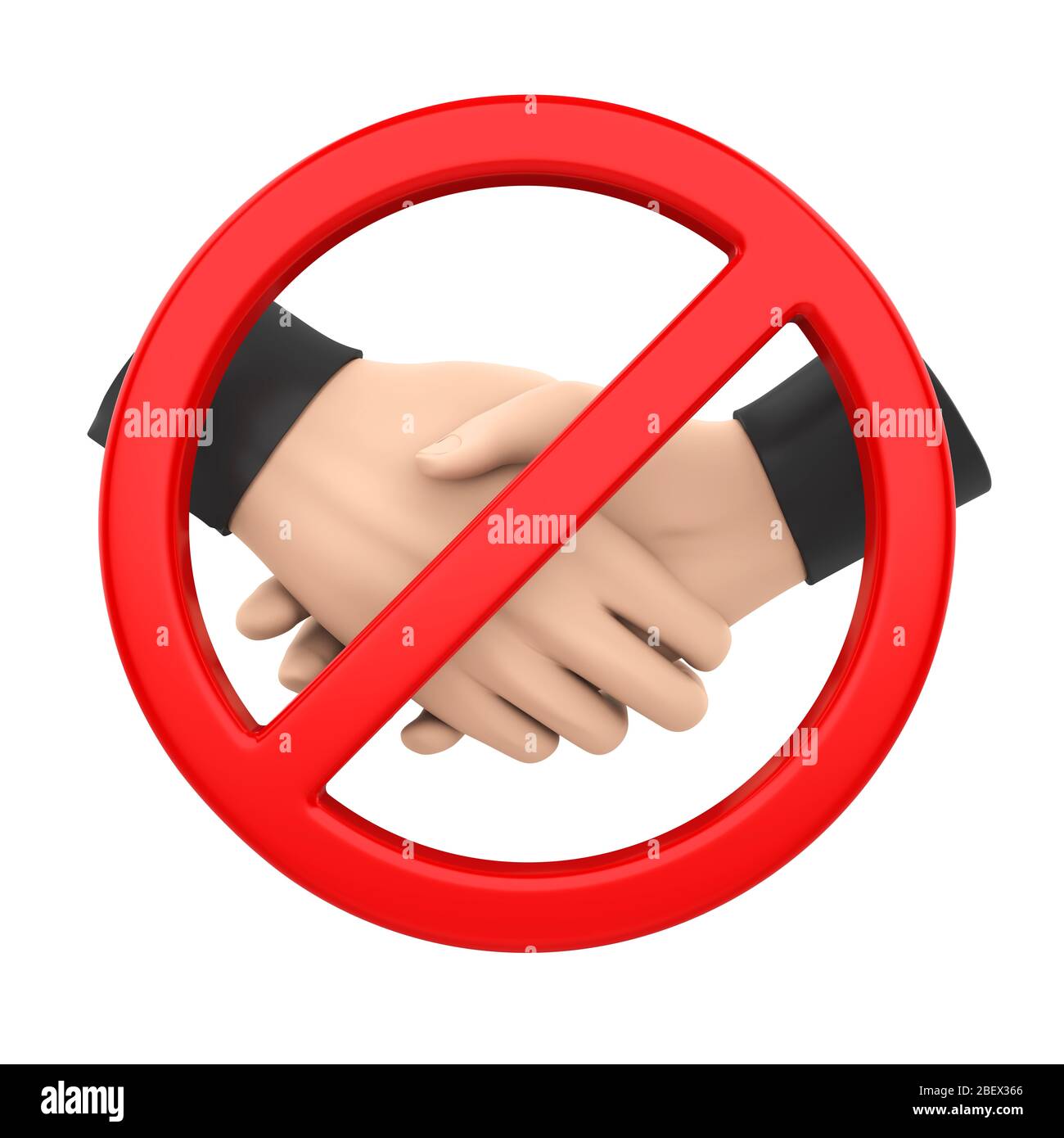 No Hand Shake Icon Isolated Stock Photo
