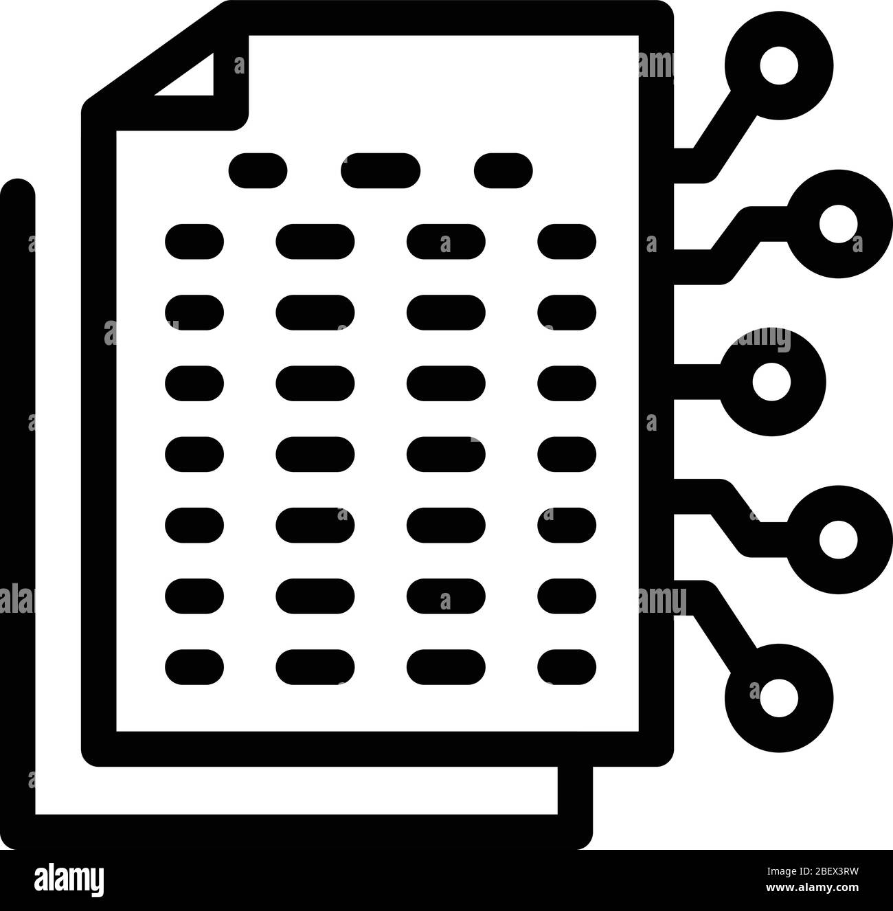 Digital data icon, outline style Stock Vector