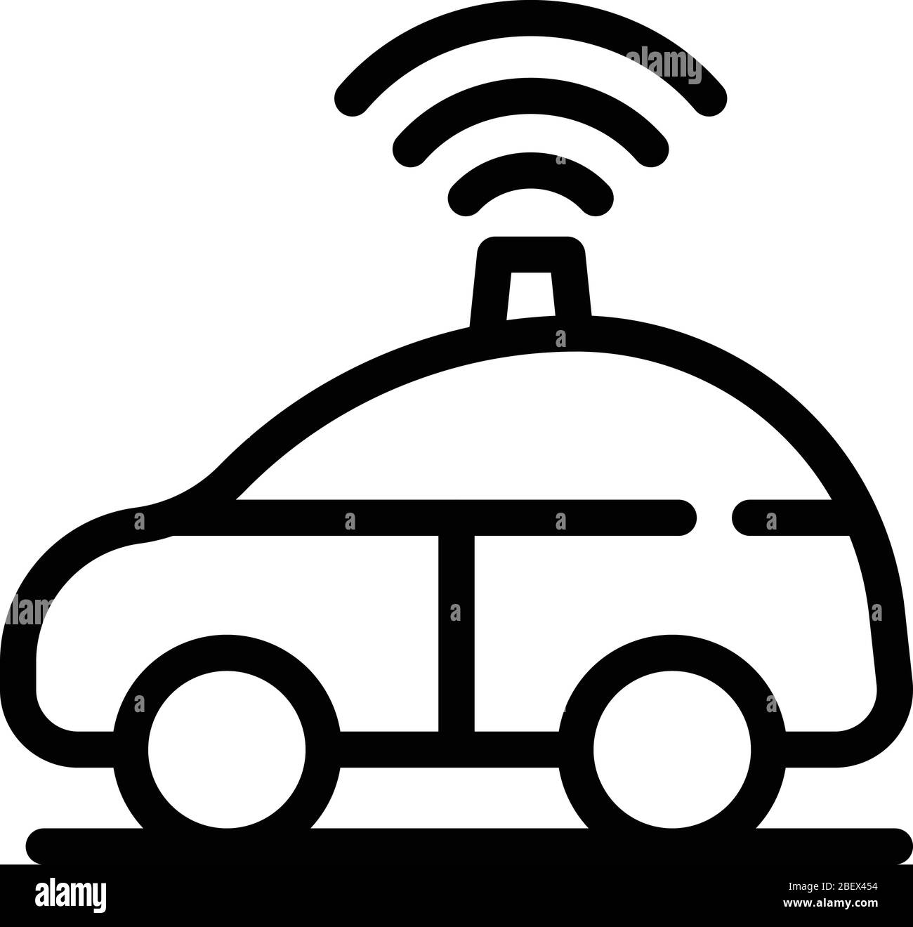 Driverless car on road icon, outline style Stock Vector Image & Art - Alamy