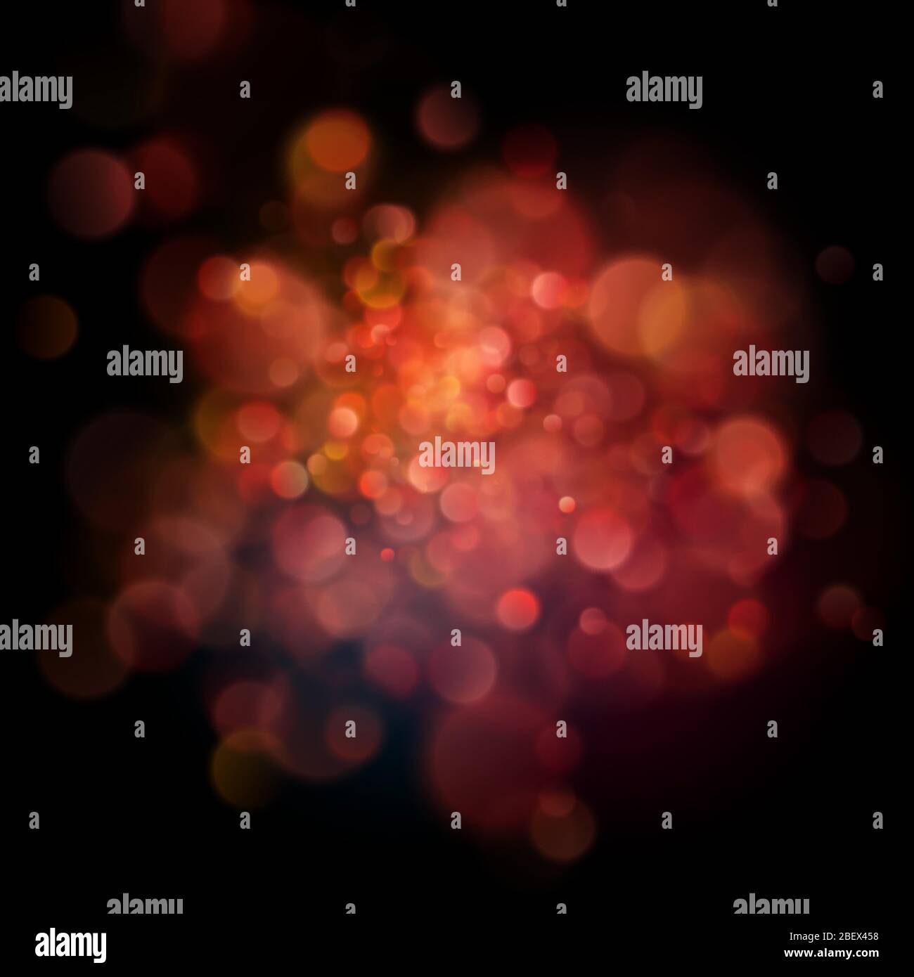 Abstract defocused circular red bokeh on dark background. EPS 10 Stock Vector