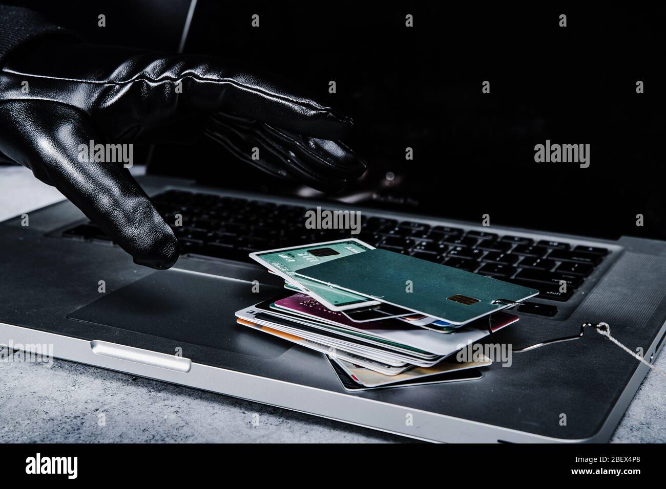 Cyber protection and security concept. Internet hacked computer server ...