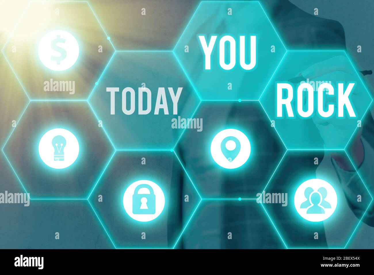 Conceptual hand writing showing You Rock. Concept meaning slang phrase