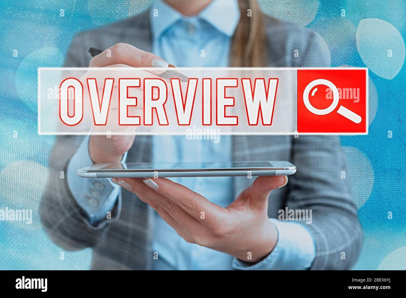 Text sign showing Overview. Business photo text the general review or ...