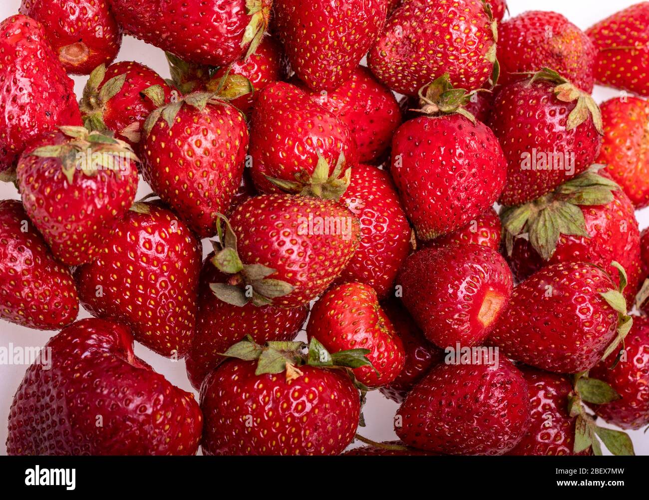 fresh ripe strawberries isolated on white background Stock Photo - Alamy