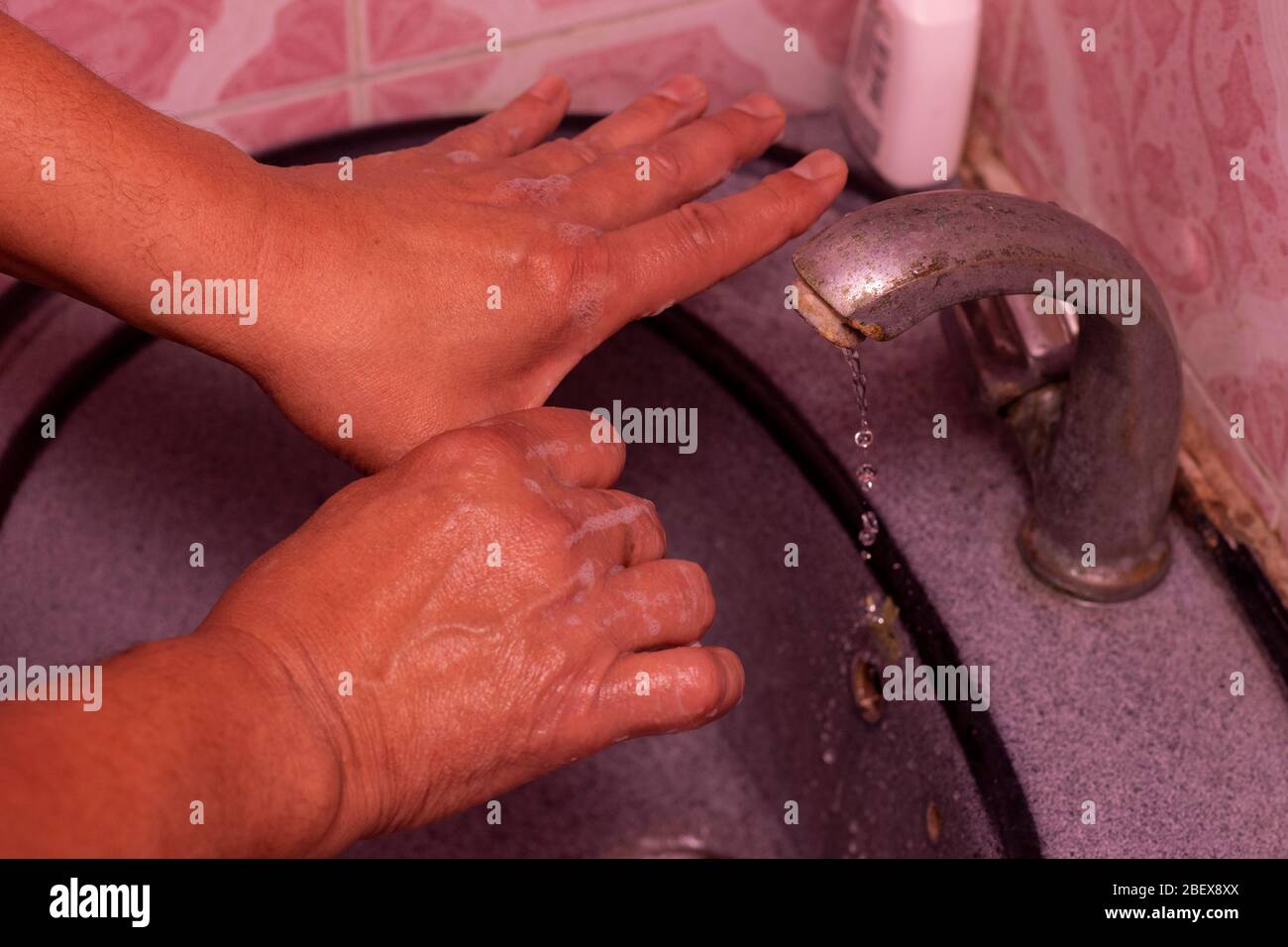 Washing hands pictures in the time of pandemic Stock Photo