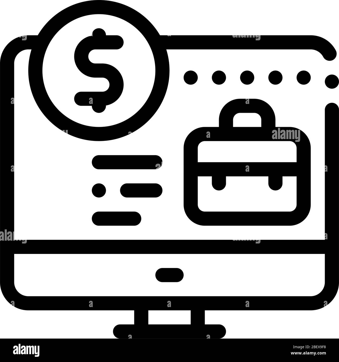 computer paid work icon vector outline illustration Stock Vector Image ...