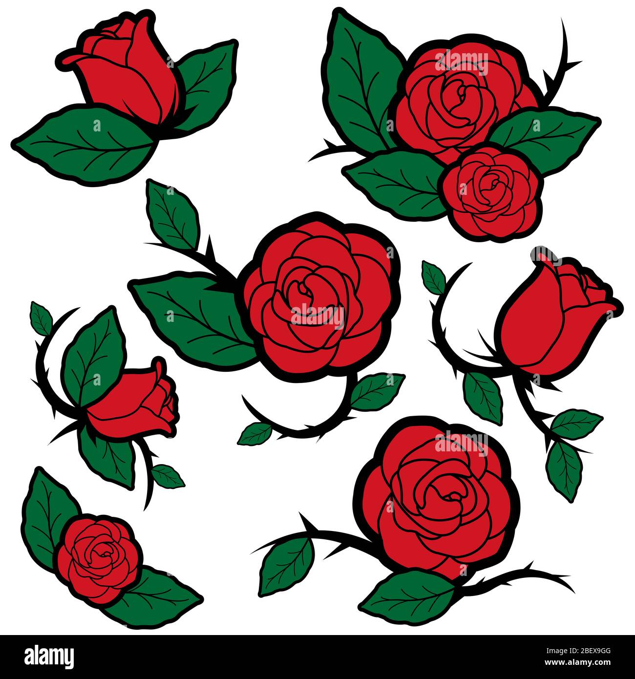 Rose tattoo black red illustration hi-res stock photography and images -  Alamy