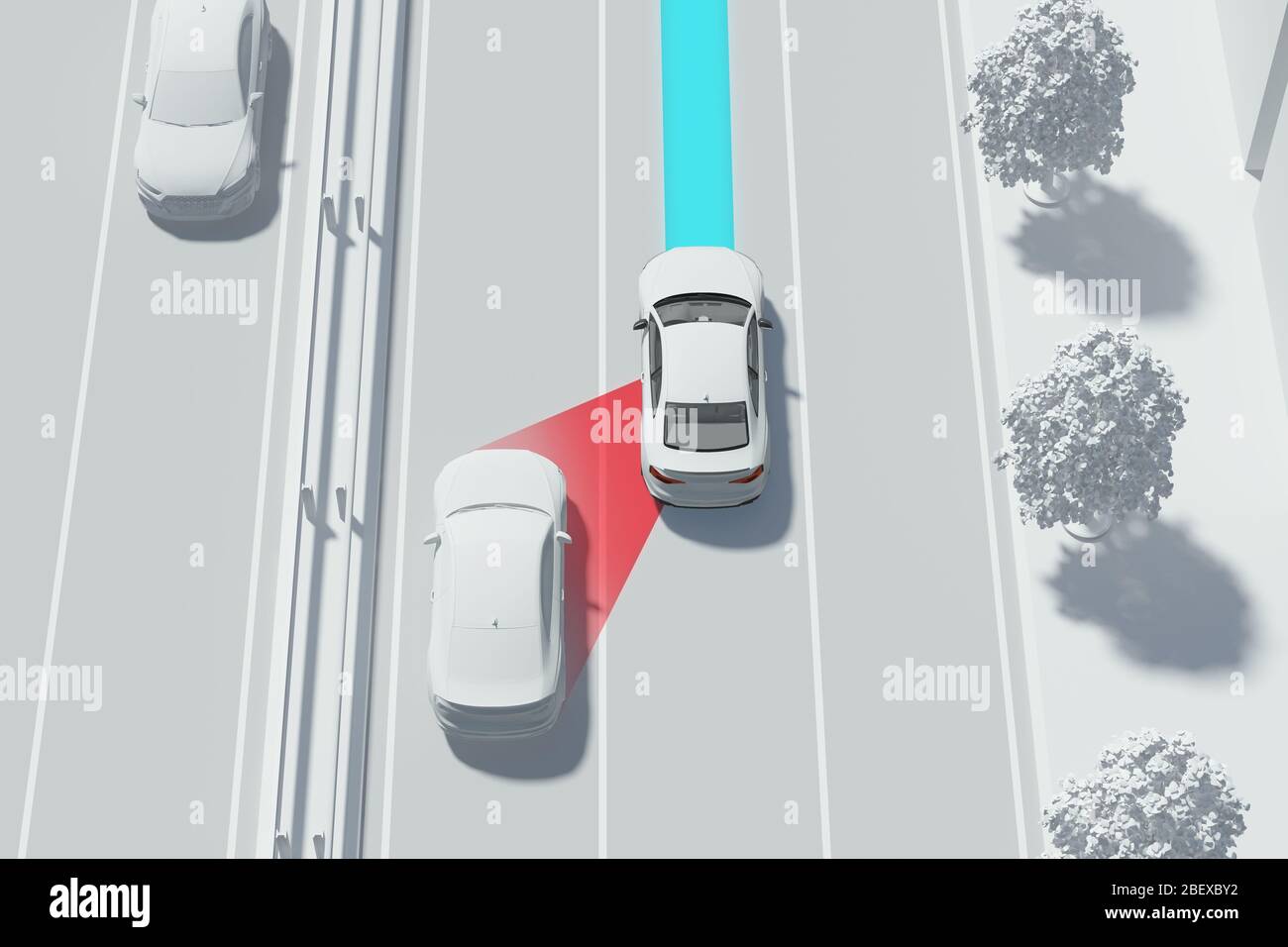 3D smart car safety system on the road 003 Stock Photo Alamy