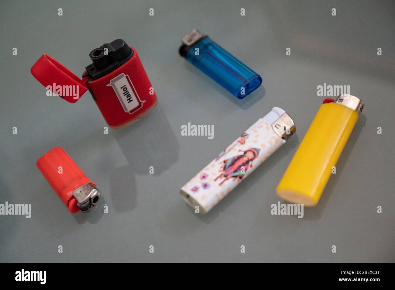 Berlin, Germany. 16th Apr, 2020. Lighters are on a table. So that valuable raw materials from