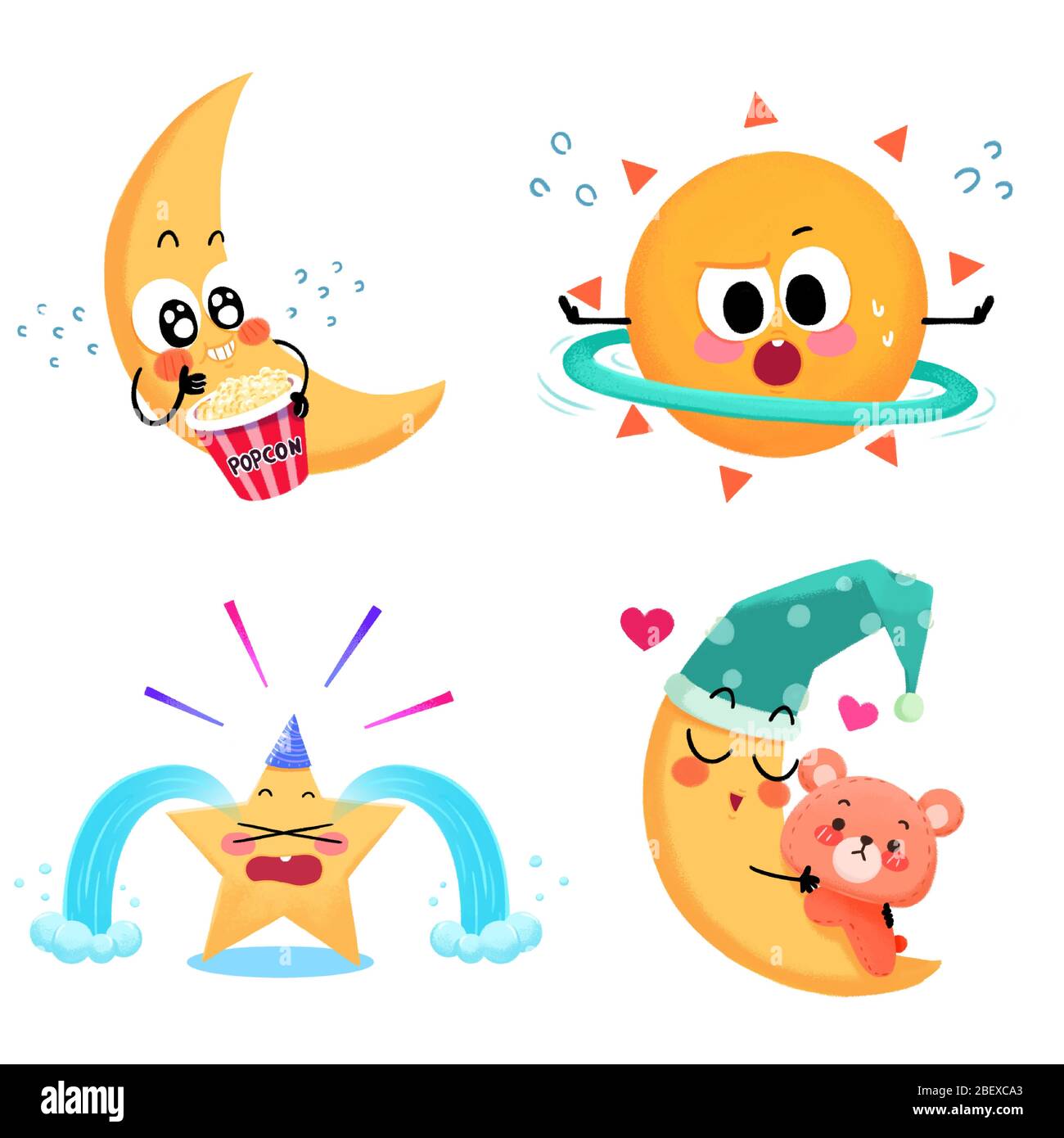 Set of Weather icon cartoon style illustration. 012 Stock Vector Image ...