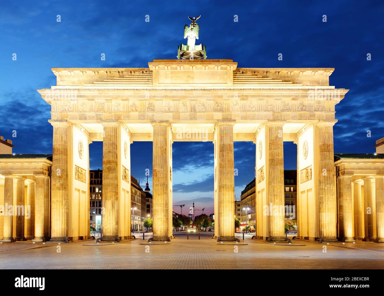 Berlin, brandenburg at night Stock Photo Alamy
