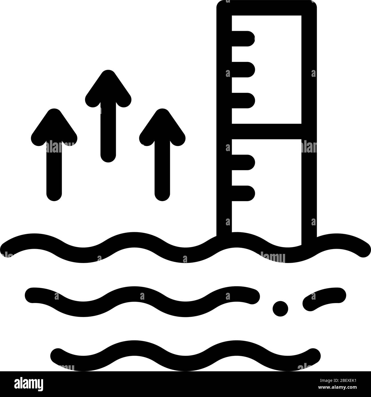 increase in water temperature icon vector outline illustration Stock