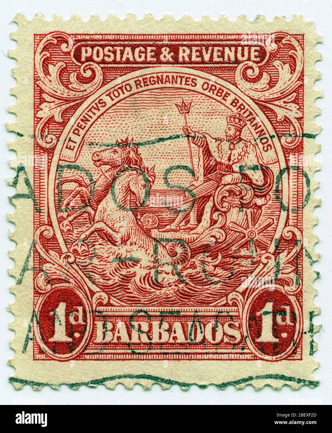 Barbados 1d postage stamp 1930s Stock Photo Alamy