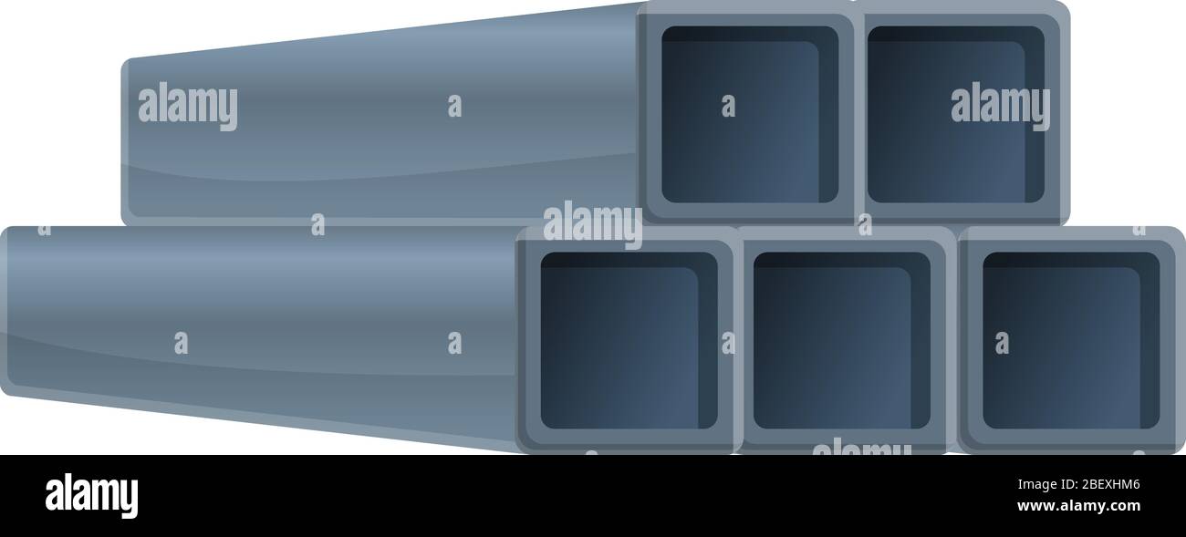 Steel metal bars icon. Cartoon of steel metal bars vector icon for web