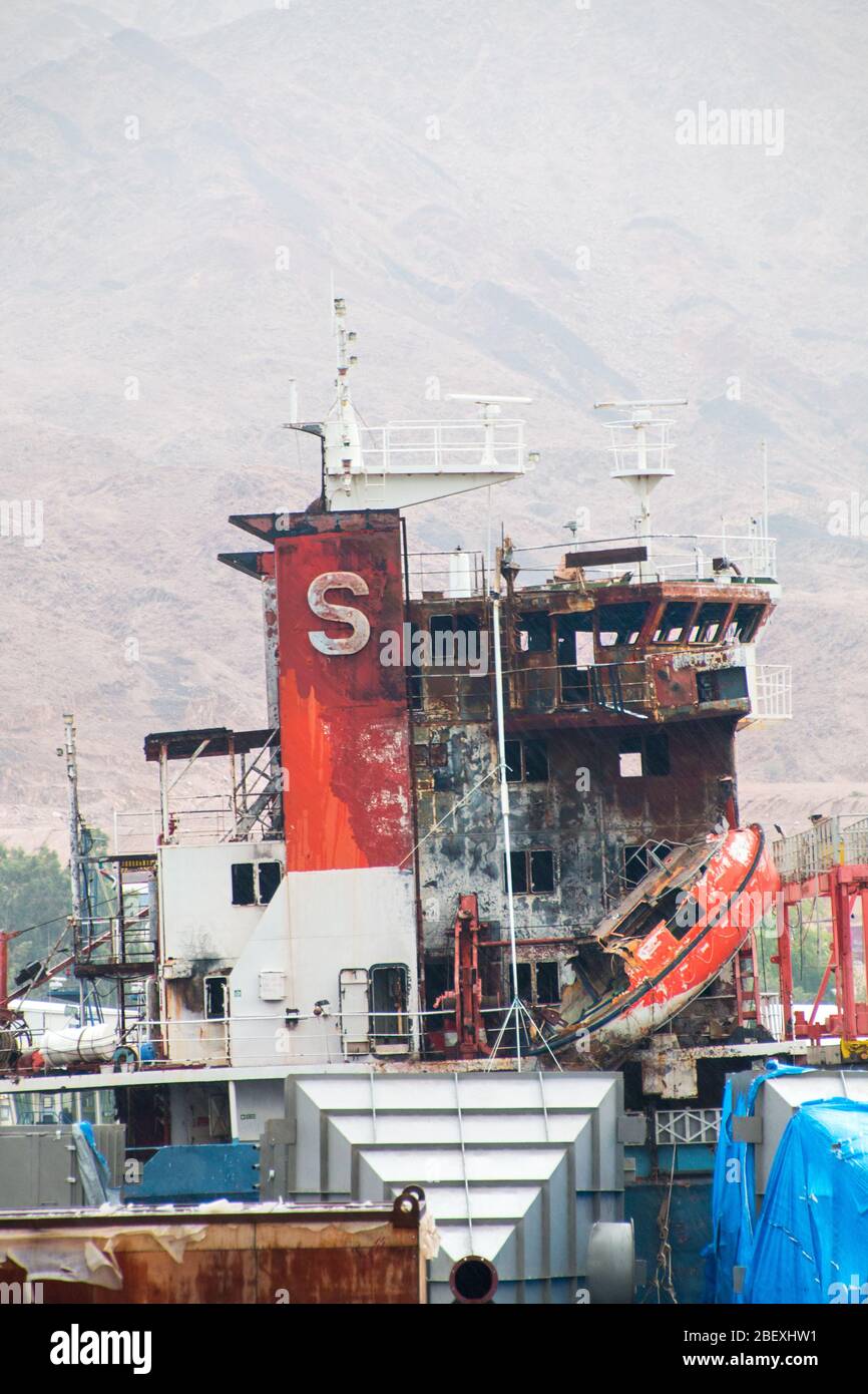 fire in ship,ship fire,fire in ship bridge,ship accident,ship fire escape,ship wreck,ship safety Stock Photo