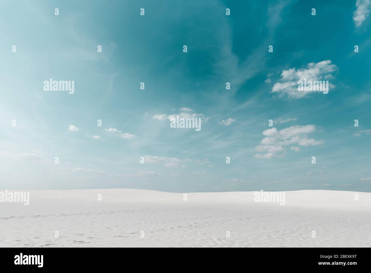 beautiful beach with white sand and blue sky with white clouds Stock ...