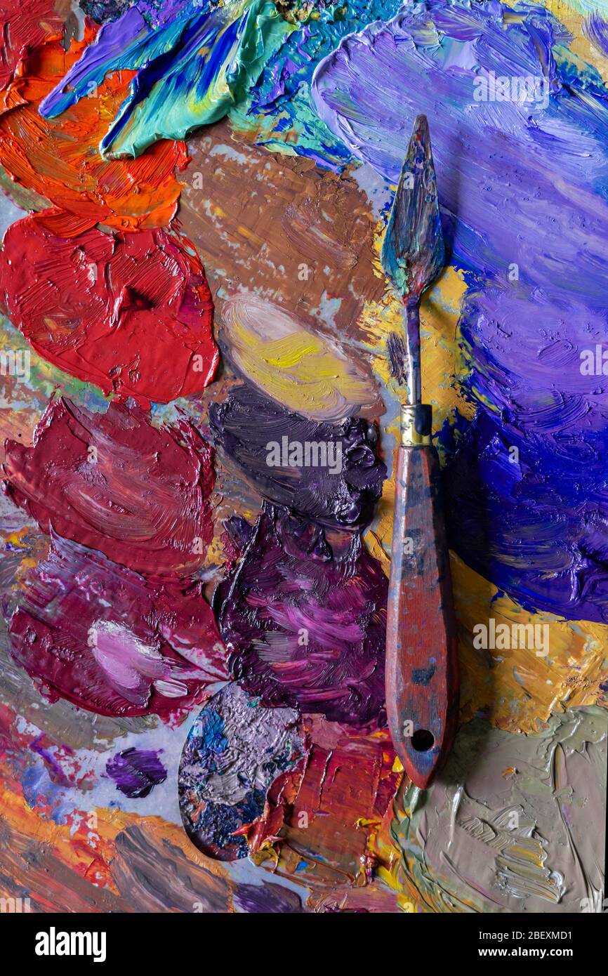 Artist palette in art concept, Stock image