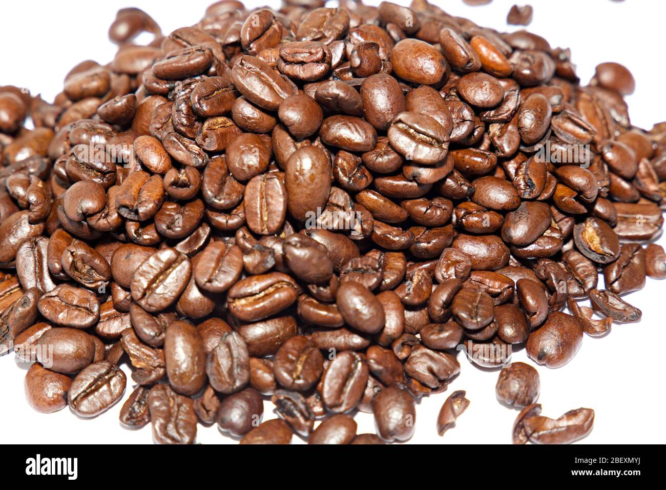 Coffee beans on white background Stock Photo - Alamy