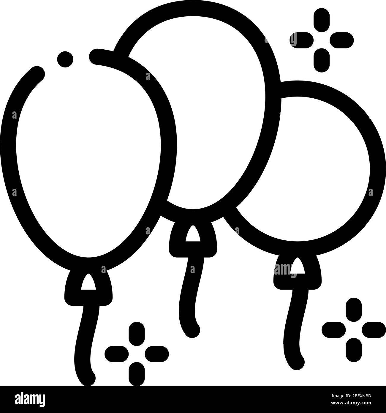 three balloons icon vector outline illustration Stock Vector Image ...