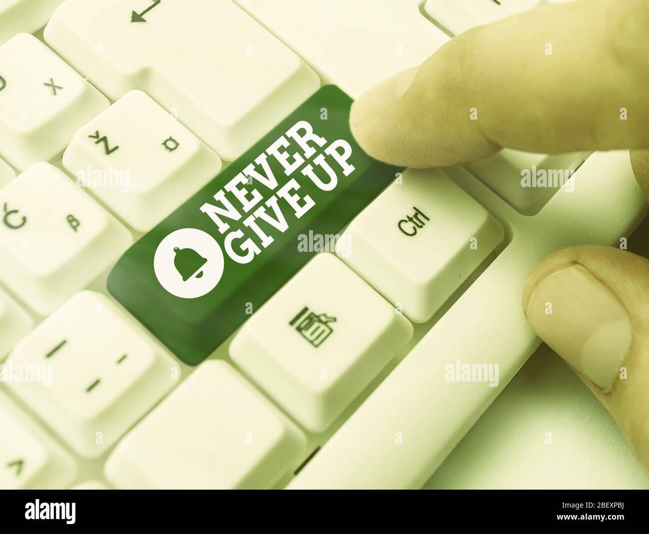 Writing note showing Never Give Up. Business concept for be persistent ...