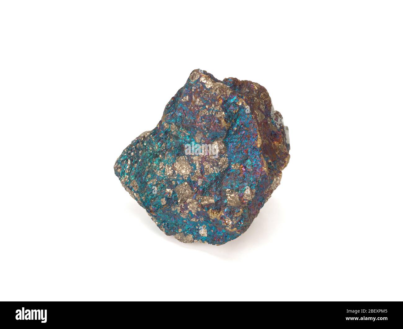 Natural Pyrite on white background Stock Photo - Alamy