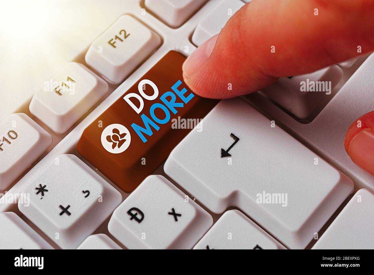 Involves Doing More Writing note showing Do More. Business concept for act of being ...