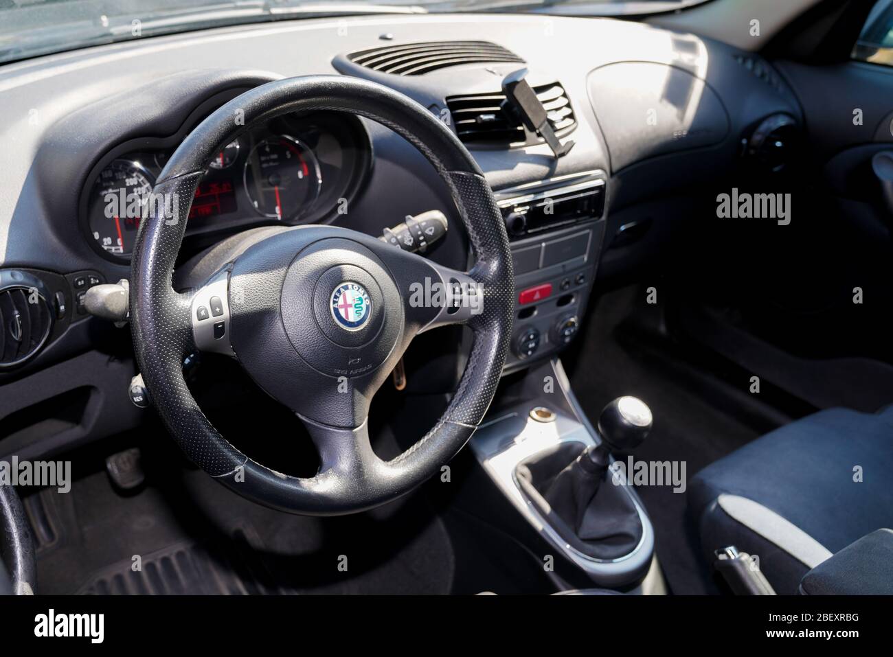Bordeaux , Aquitaine / France - 03 20 2020 : alfa romeo interior of 147 sports car Stock Photo