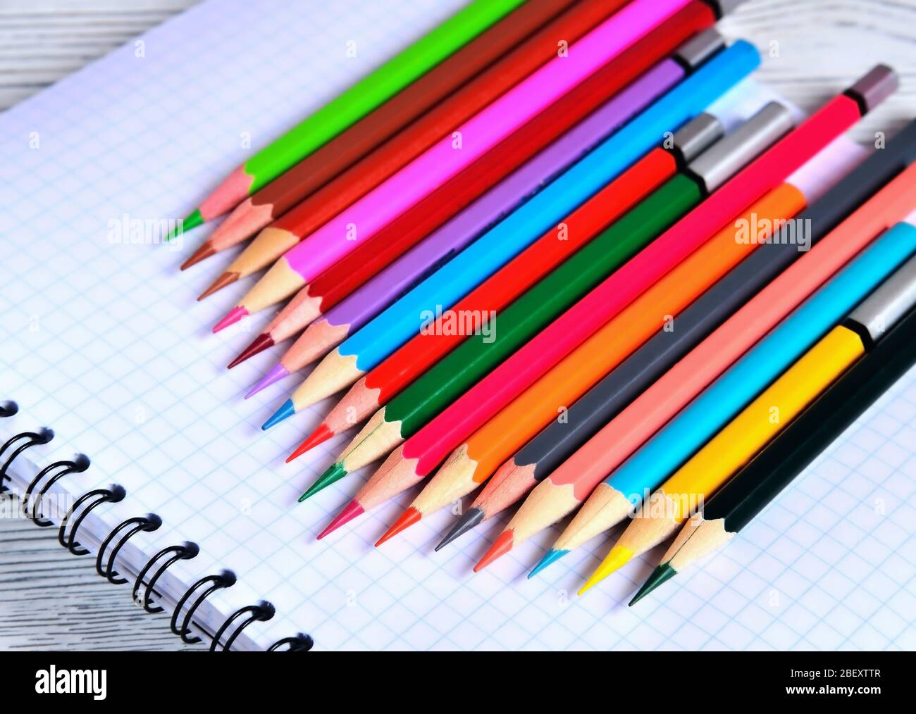 Art Sketchpad Colored Pencils Stock Photo - Image of blank, showing:  23697008