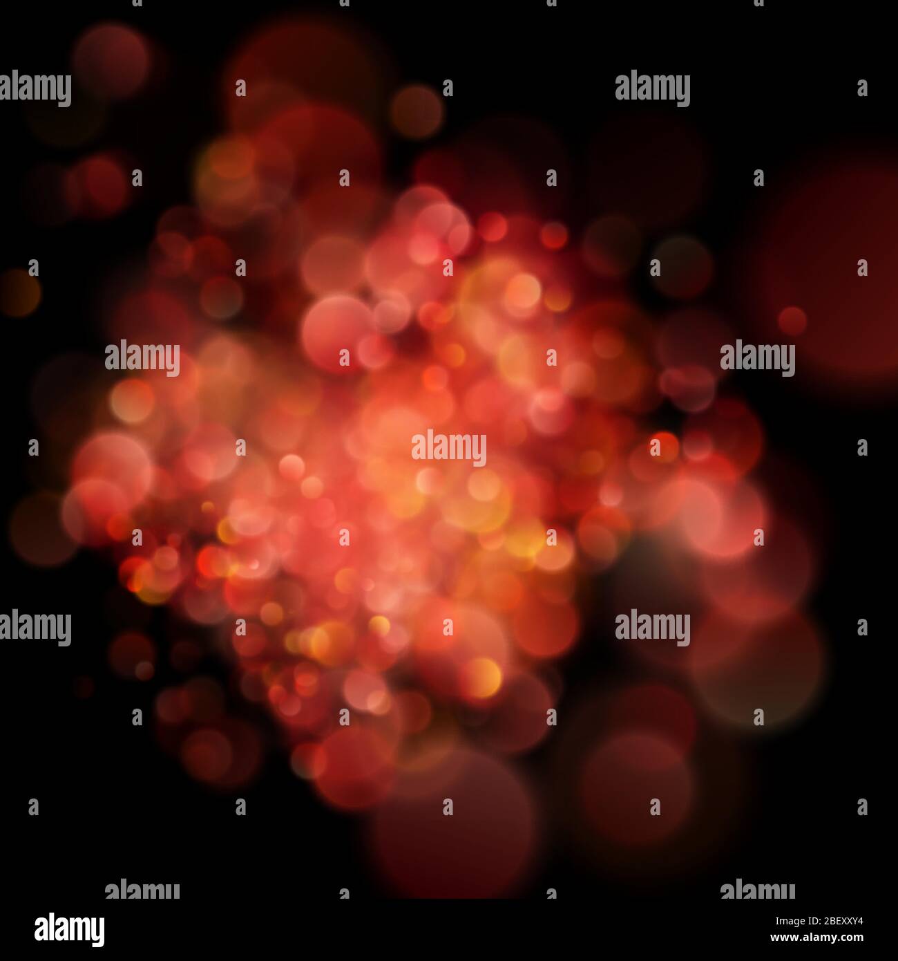 Abstract defocused circular red bokeh on dark background. EPS 10 Stock Vector