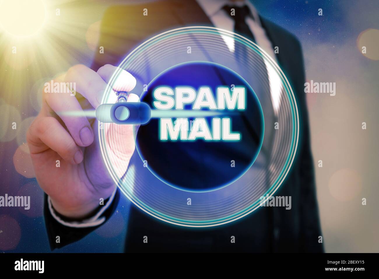 Writing note showing Spam Mail. Business concept for Intrusive ...