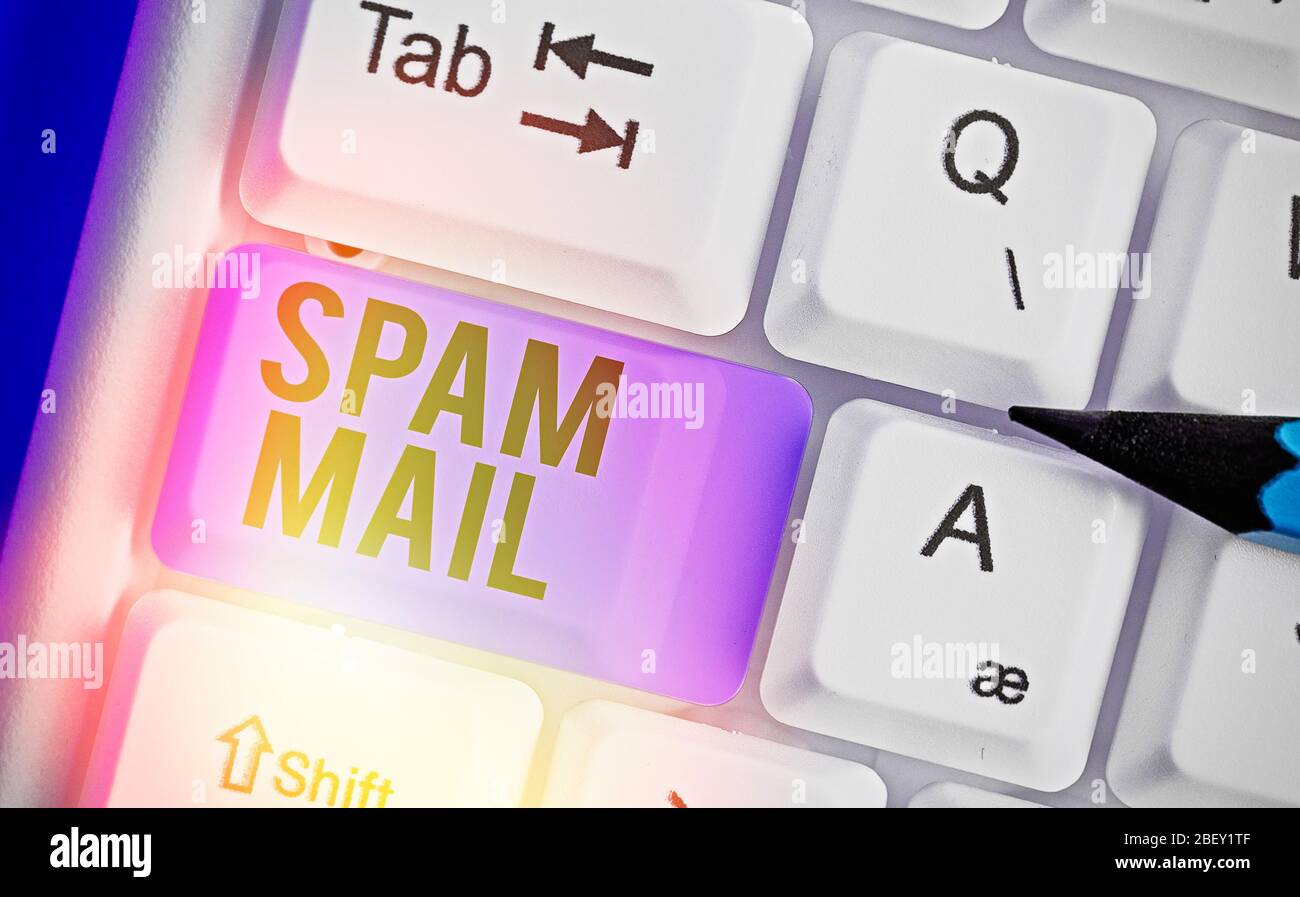 Word writing text Spam Mail. Business photo showcasing Intrusive ...