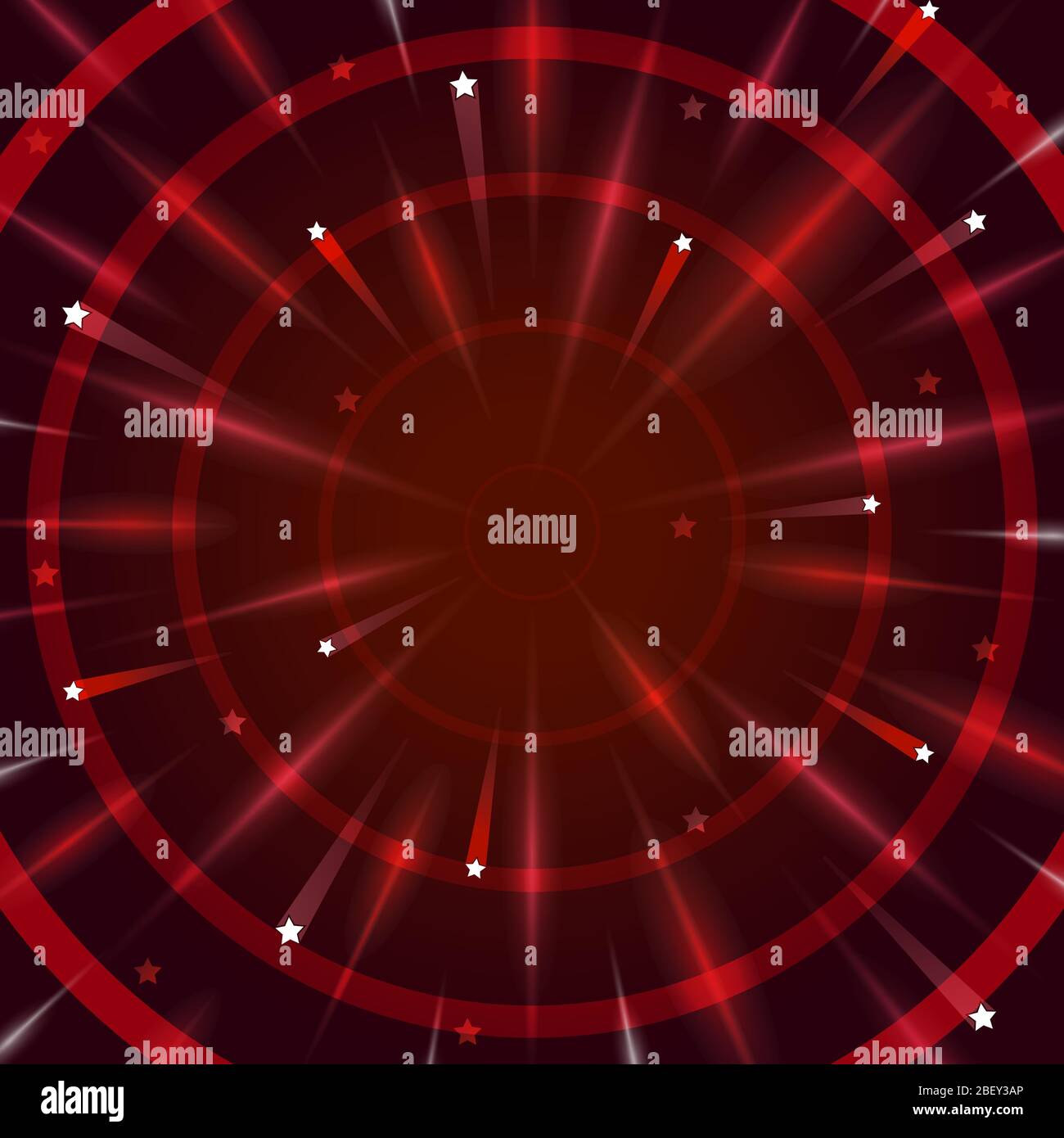 Red Stylized Space Pattern red background in space style, white stars and red rays. Template for ...