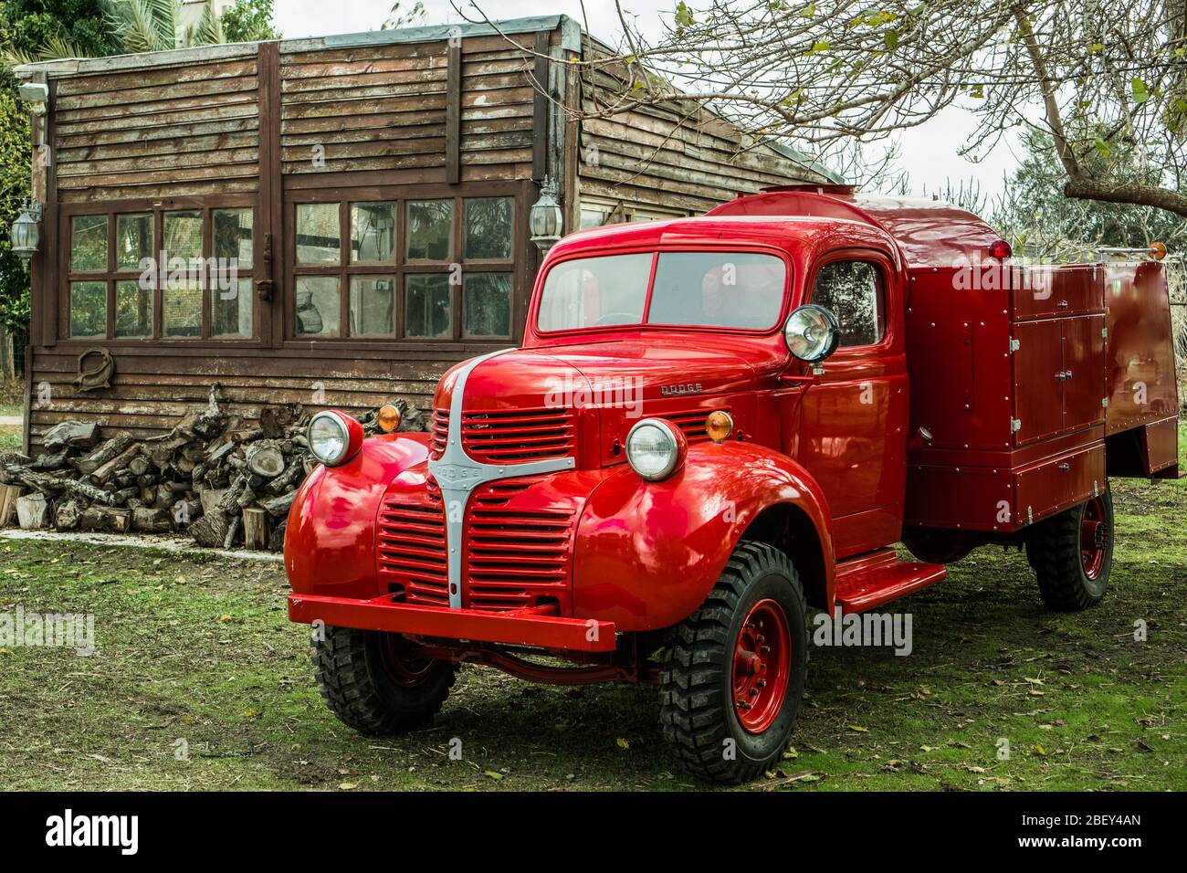 1943 red Dodge fire truck Stock Photo